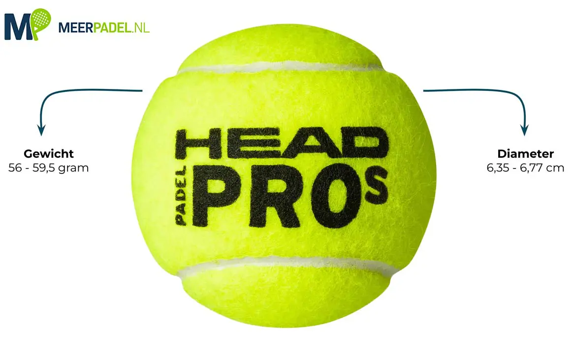 Afmetingen en gewicht padelbal