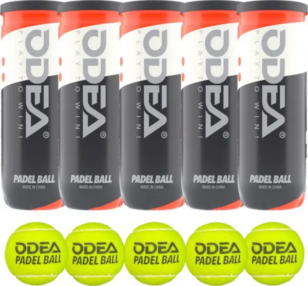 ODEA Padelballen Ultimate - Official Padel - Set van 5 blikken - 15 ballen - Transport onder druk