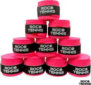 10 stuks | Roco Tennis Overgrips | Antislip | Dry | Zweetabsorberend | Tennis | Padel | Badminton | Squash | Overgrip | Tennisgrips | Soft | Zacht | Roze