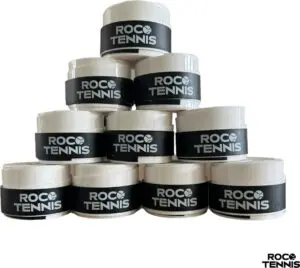 10 stuks | Roco Tennis Overgrips | Antislip | Dry | Zweetabsorberend | Tennis | Padel | Badminton | Squash | Overgrip | Tennisgrips | Soft | Zacht | Wit