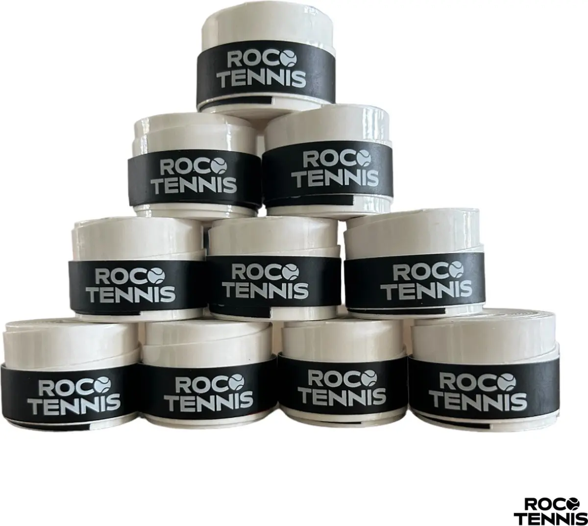 10 stuks | Roco Tennis Overgrips | Antislip | Dry | Zweetabsorberend | Tennis | Padel | Badminton | Squash | Overgrip | Tennisgrips | Soft | Zacht | Wit