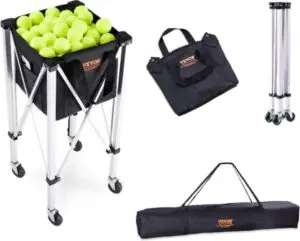 Ariqo Tennisballen Mand - Ballenmand Tennis - Ballenkar - Basket - Trolley - 150 Tennisballen - Opvouwbaar - Zwenkwielen