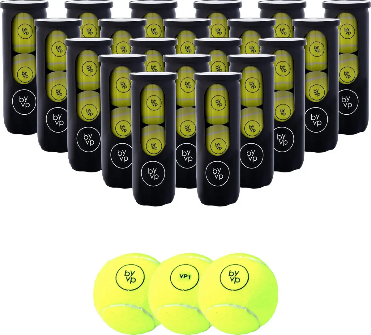 By-VP Padel Ballen - VP1 Basic - 60 Stuks - 20 Blikken - Padelballen - Robin van Persie