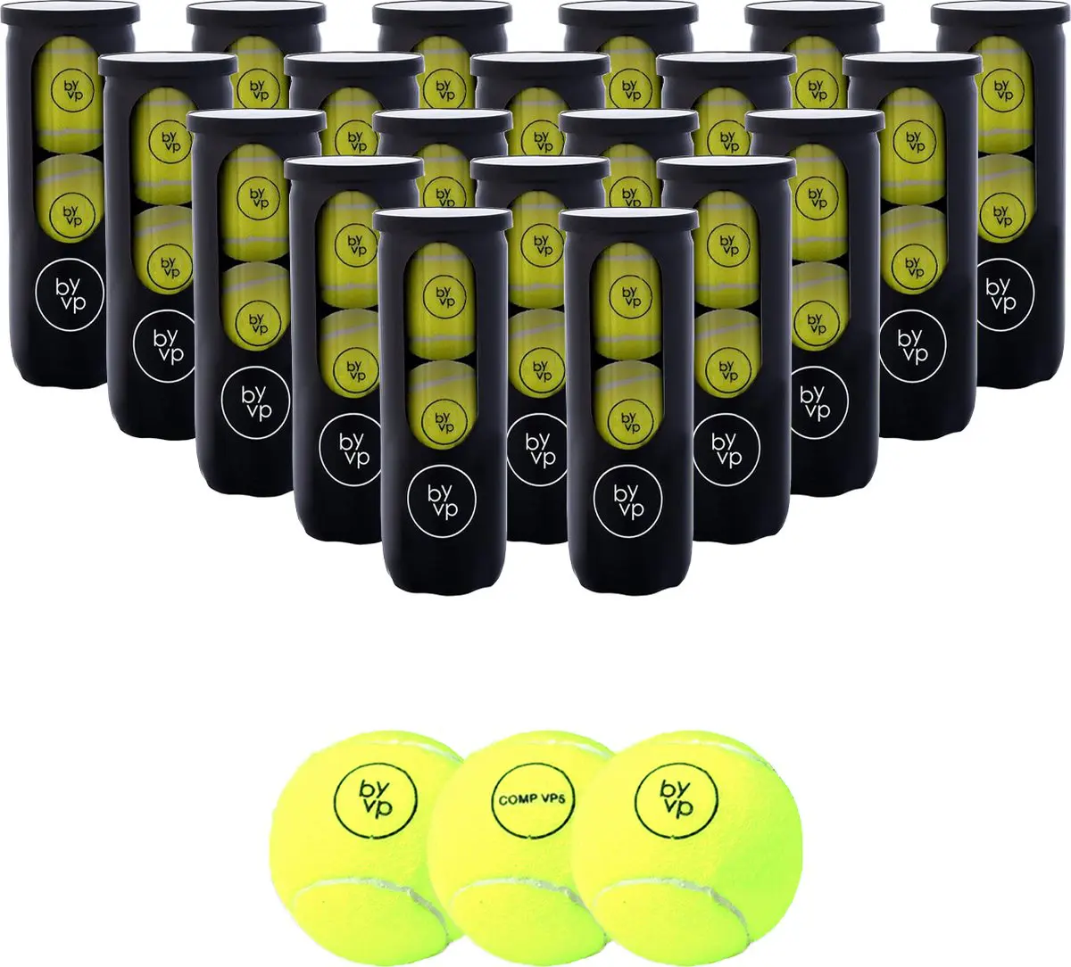 By-VP Padel Ballen - VP5 Competition - 60 Stuks - 20 Blikken - Padelballen - Robin van Persie