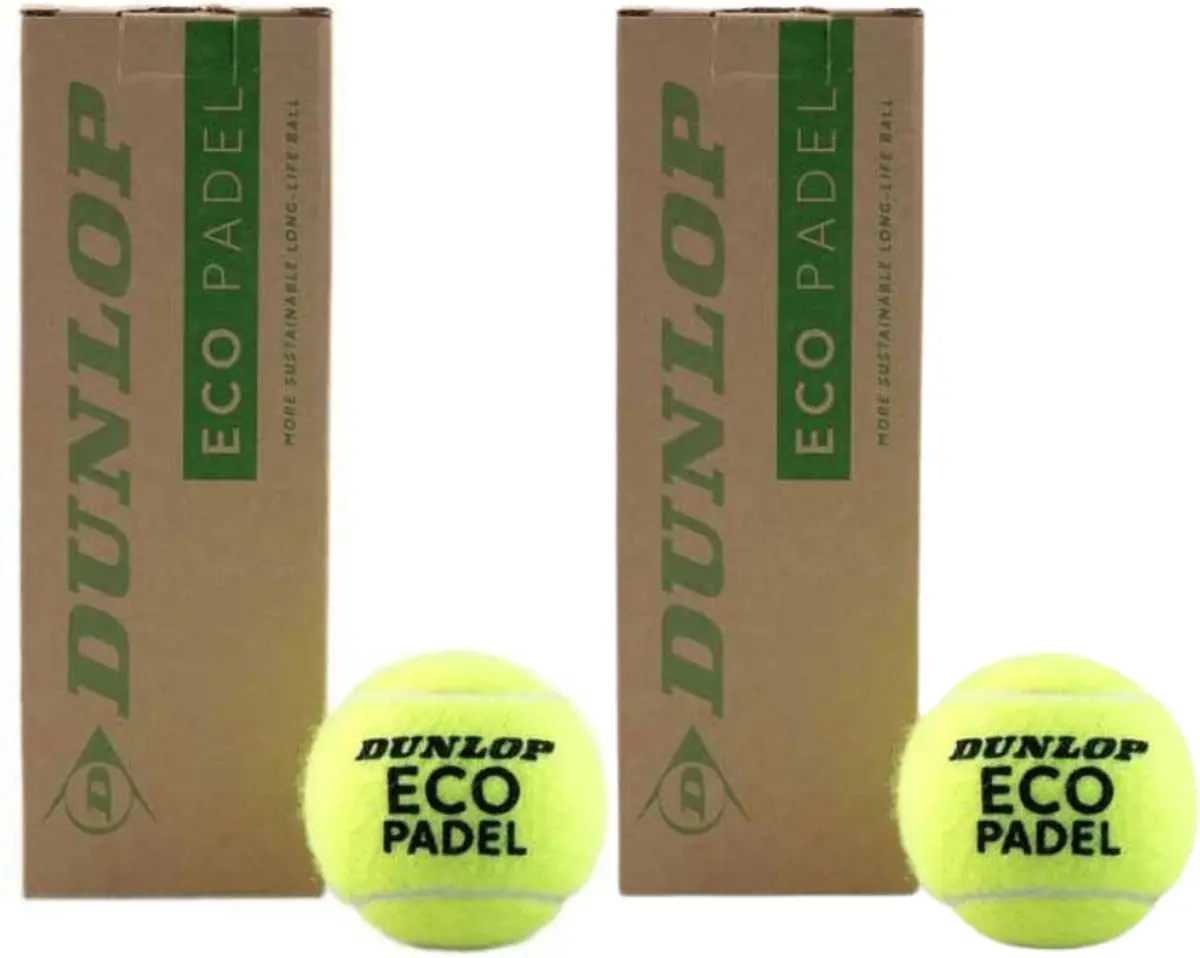 Dunlop Eco Padelballen - 6 Padelballen - Dunlop Padelballen - Drukloze Padelballen - Pressureless Padelballen