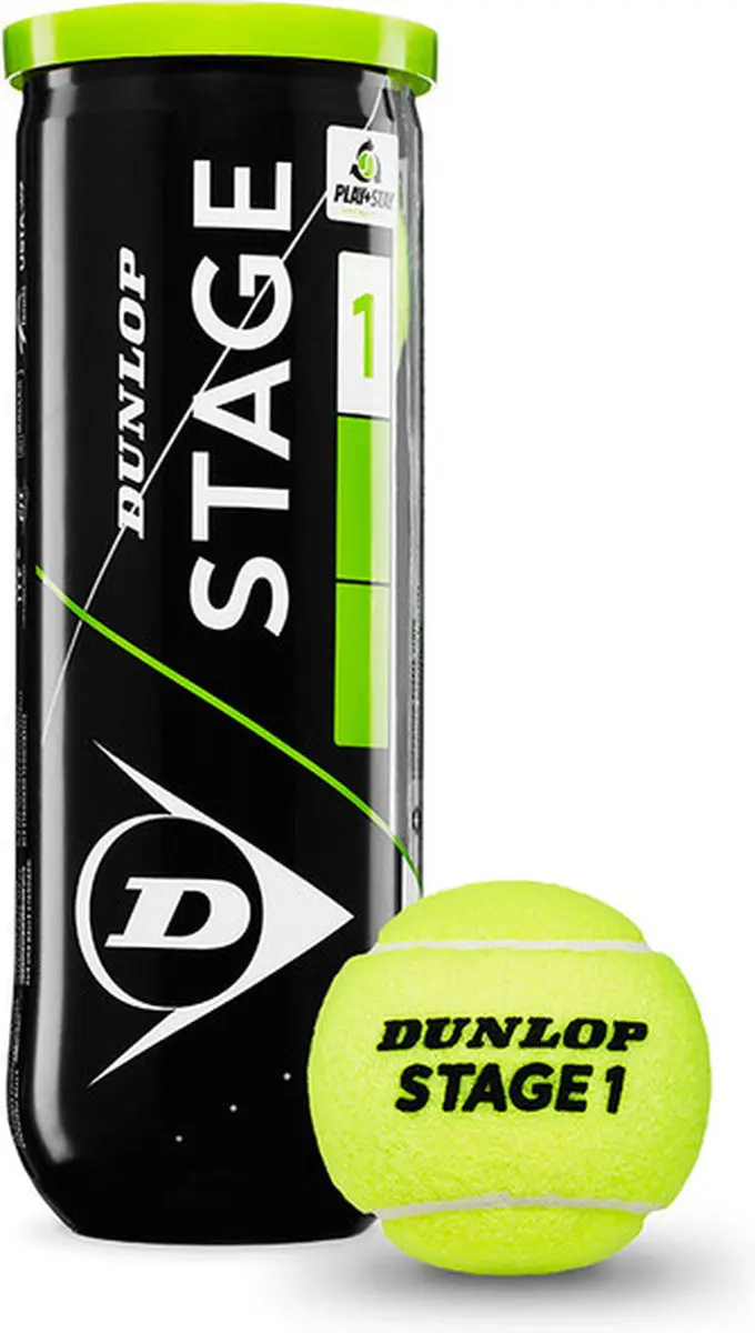 Dunlop Stage 1 - Tennisballen - 3 stuks- groen/geel