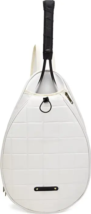 E-Shop4u - Tennistas - Tennisracket Schoudertas - Wit - Polyester - Squash - Tennis Rugzak - Badminton - Pickleball - Padel - Racketsporten - Duurzaam en Stijlvol