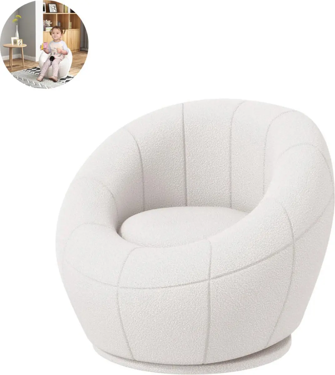 Fauteuil - Relaxstoel - Relaxfauteuil - Stoel - Met armleuning - Voor één Persoon - Wit