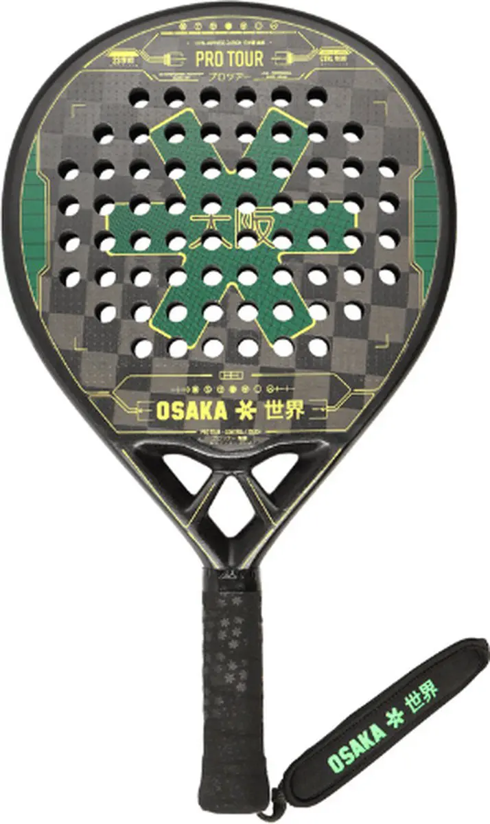 Osaka - Padel Racket - Pro Tour Control Touch 23 - Zwart Groen