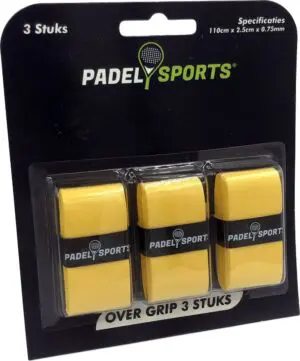 Overgrip - Grip - Griptape - Padel - Overgrip tennis - Overgrip padel - Racketaccessoires - Donkergeel - 3 stuks - Padel Sports