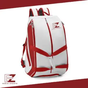 Padeltas - Padel Tas - Padel Rugzak - Padel Hoes - Voor Dames en Heren - Padeltassen - Rackettas - Racketbag - Pickleball - Tennistas - Sport Rugzak - Sportrugzak - Met Schoenenvak - PU leer - Waterdicht - Rood - Wit