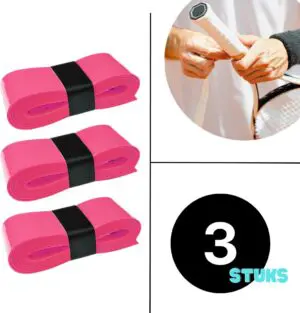 Pink Overgrip Set - 3 stuks - Padel/Tennis/Badminton/squash - Griptape - Antislip - Racketaccesoires