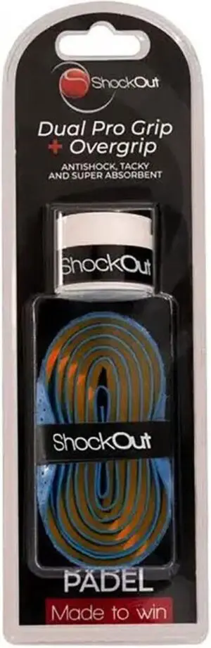 ShockOut Dual Pro Grip + Overgrip Padel | Blauw/Oranje
