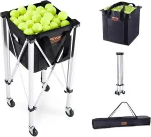 Tennisbalkar - Tennis - Honkbal - Tennis Hopper - Trolley - Opvouwbare Trolley - Tennisballen - 180 Ballen - met Wielen Sport Onderwijskar Draagbare Honkbal Trolley