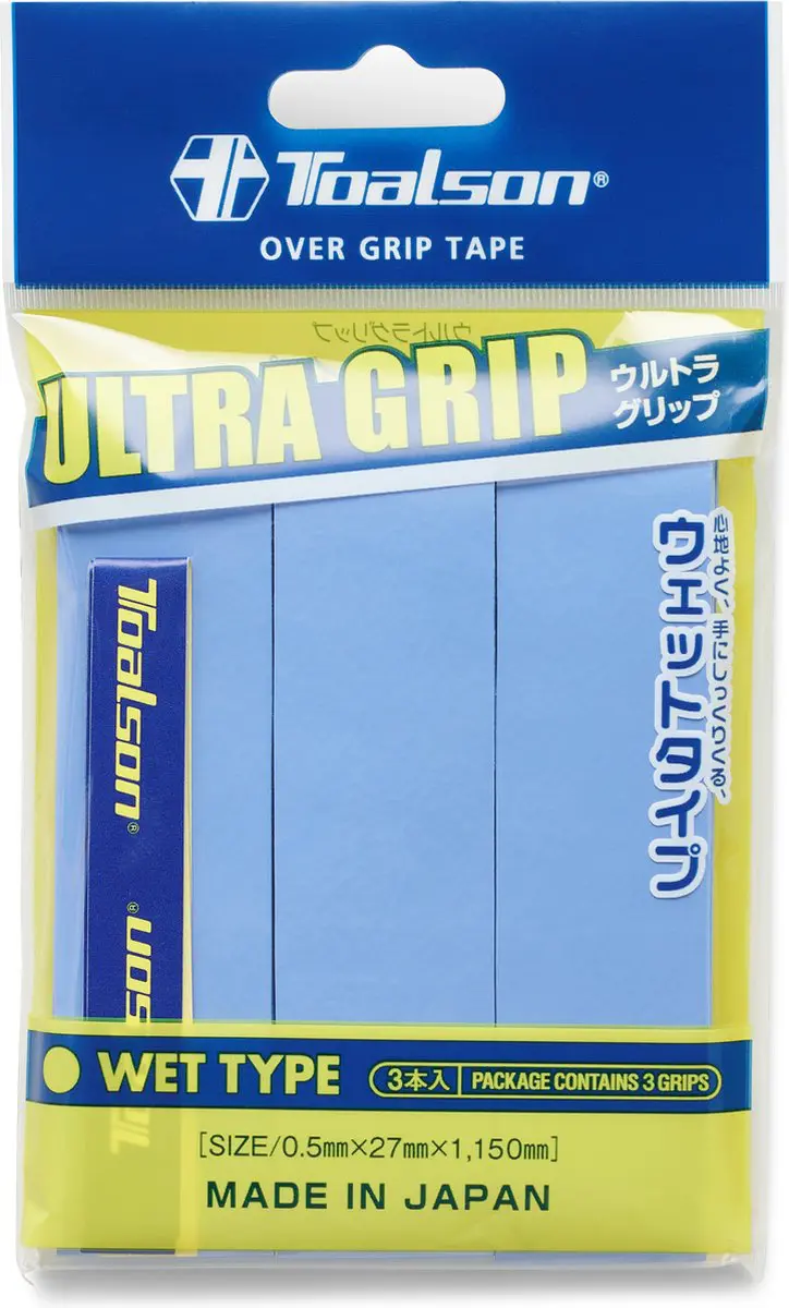 Toalson Ultra Overgrip Blauw - Tennis Padel - 3 Stuks