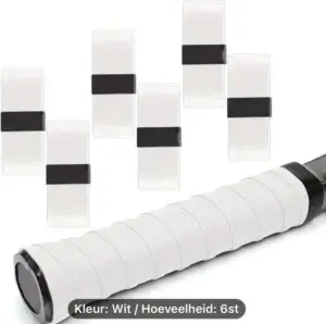Witte tennisovergrip - 6 stuks - overgrip - Tennis- Padel- Badminton- Squash