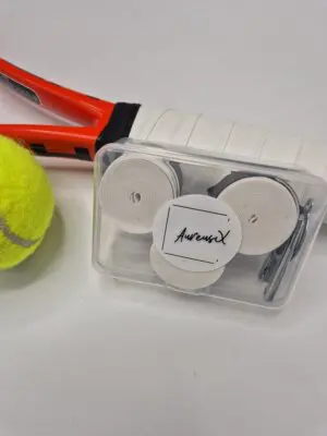 AureusX - Extra Lange Overgripjes - Inclusief Doosje en Schaartje - Tennis - Badminton - Padel - Tennisracket - Anti-slip - Overgrip - Comfort - Wit