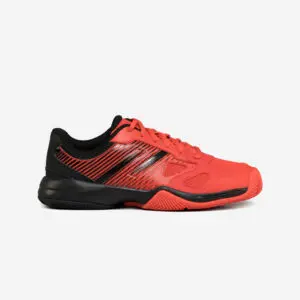 Padelschoenen voor kinderen ps 500 met veters rood zwart