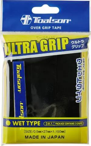 Toalson Ultra Overgrip Zwart - Tennis Padel - 3 Stuks