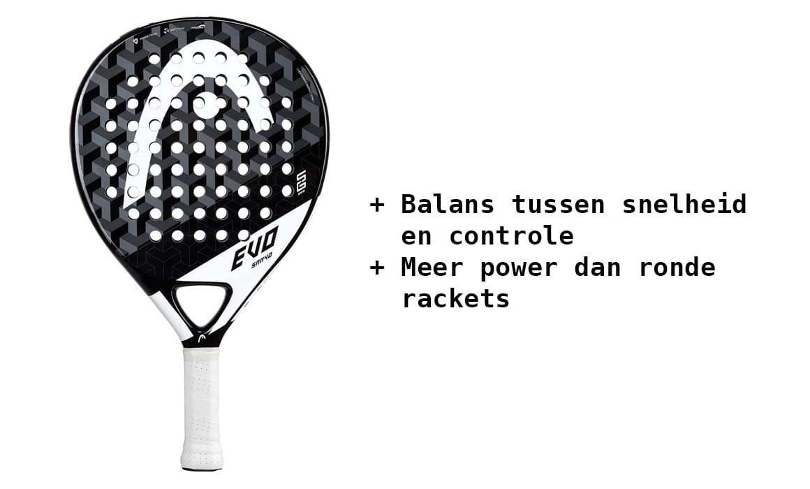 Druppelvormige-padel-rackets-plus-minpunten