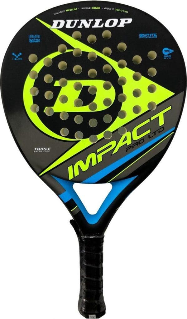 Dunlop Impact Pro LTD Geel (Round) - 2021 padel racket beginners