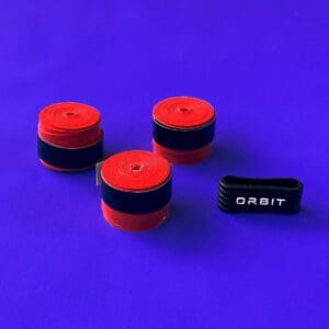 Orbit Padel Rode Overgrip - Padel - overgrip - 3 stuks inclusief rubberen ring