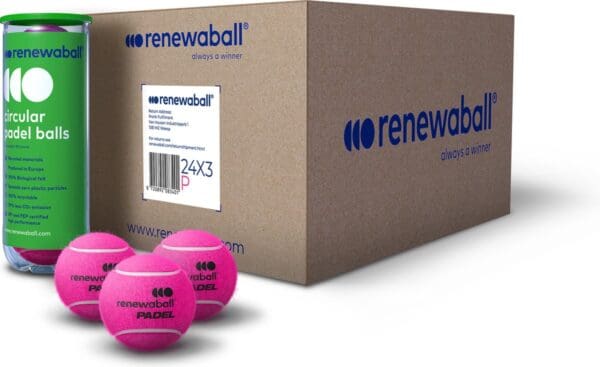 Renewaball - box 24x3 pink padel balls