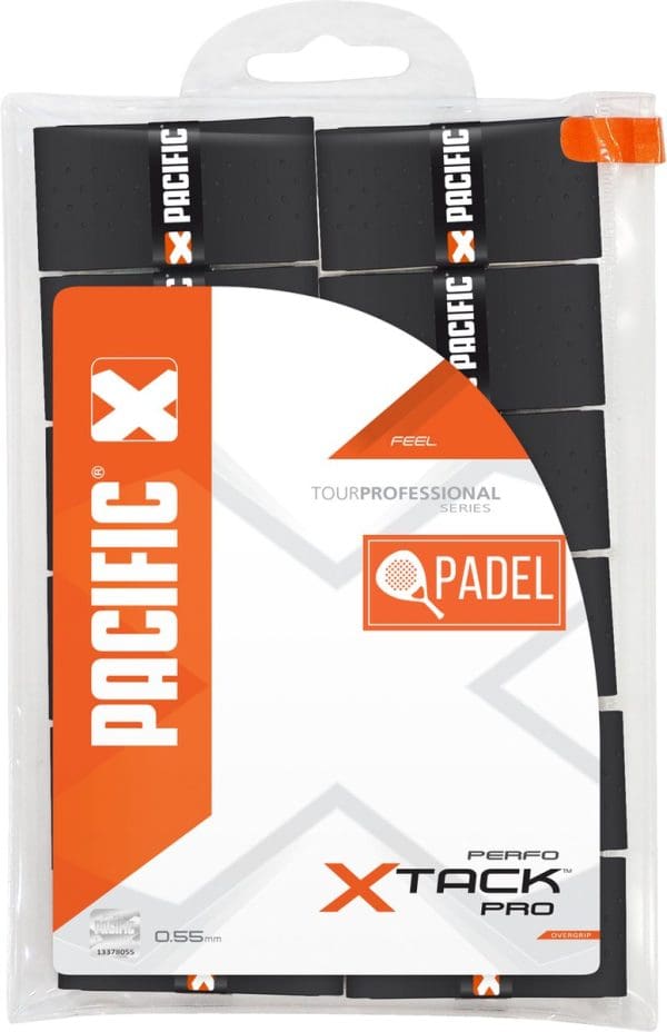Pacific X Tack Pro Perfo Padel - Padelgrip - Overgrip - 0.55mm - 12 Stuks - Zwart