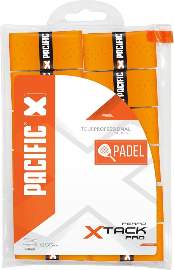 Pacific X Tack Pro Perfo Padel - Padelgrip - Overgrip - 0.55mm - 12 stuks - Oranje