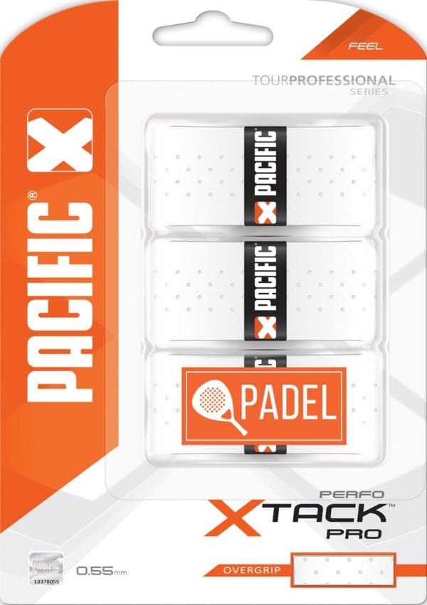 Pacific X Tack Pro Perfo Padel - Padelgrip - Overgrip - 0.55mm - Wit