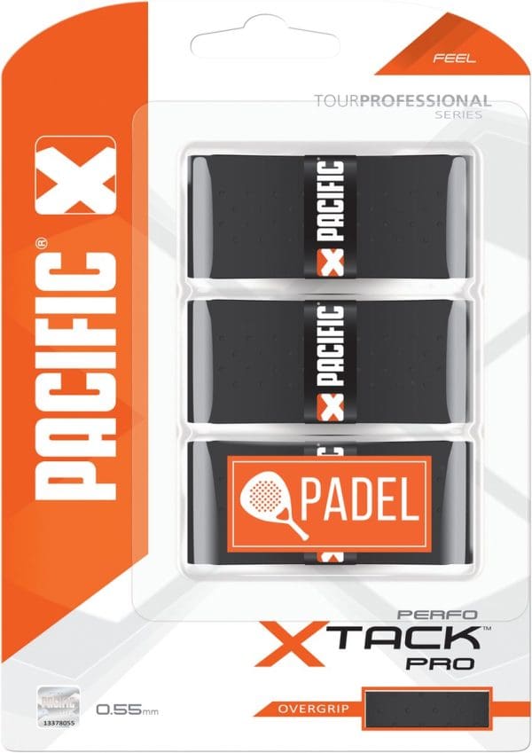 Pacific X Tack Pro Perfo Padel - Padelgrip - Overgrip - 0.55mm - Zwart