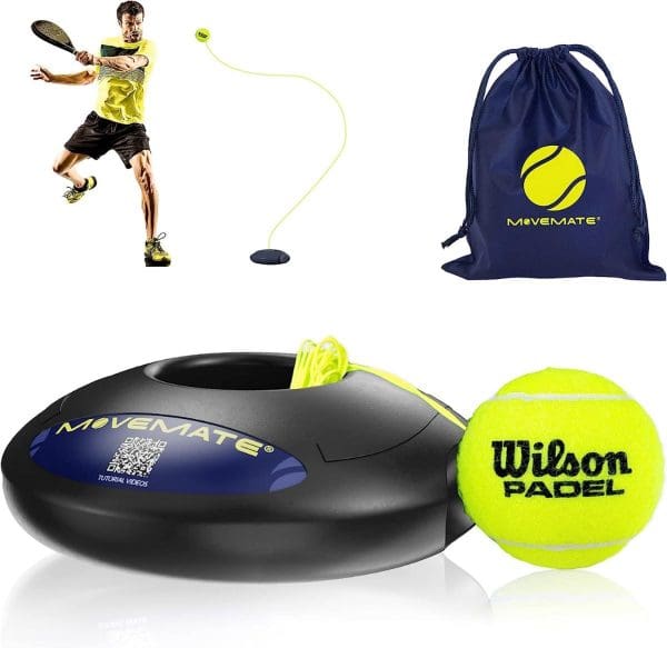 Padeltrainer - set met padelbal - innovatief balspel voor buiten, in de tuin, in het park voor kinderen en volwassenen, incl. transporttas en oefenvideo's