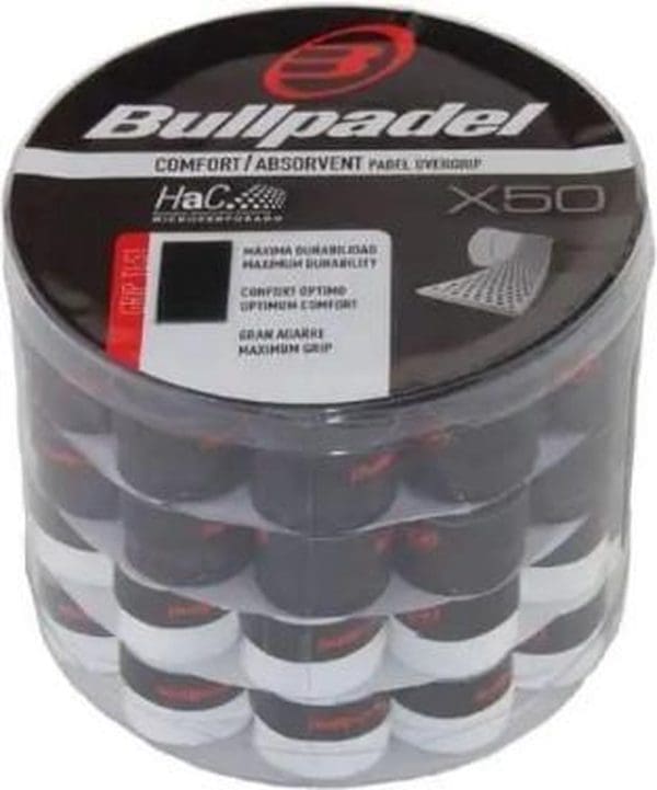 Bullpadel Overgrip Box X50 - zwart en wit - 50 stuks