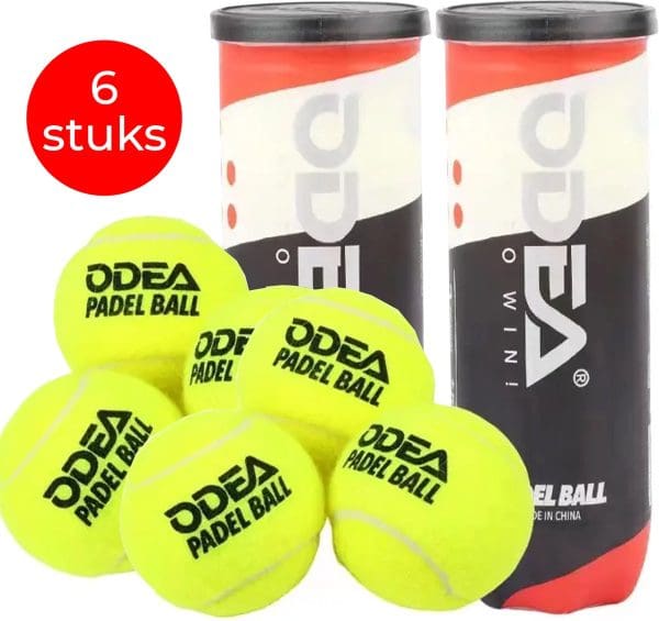 ODEA Padelballen Ultimate - Official Padel - Set van 2 blikken - 6 ballen - Transport onder druk