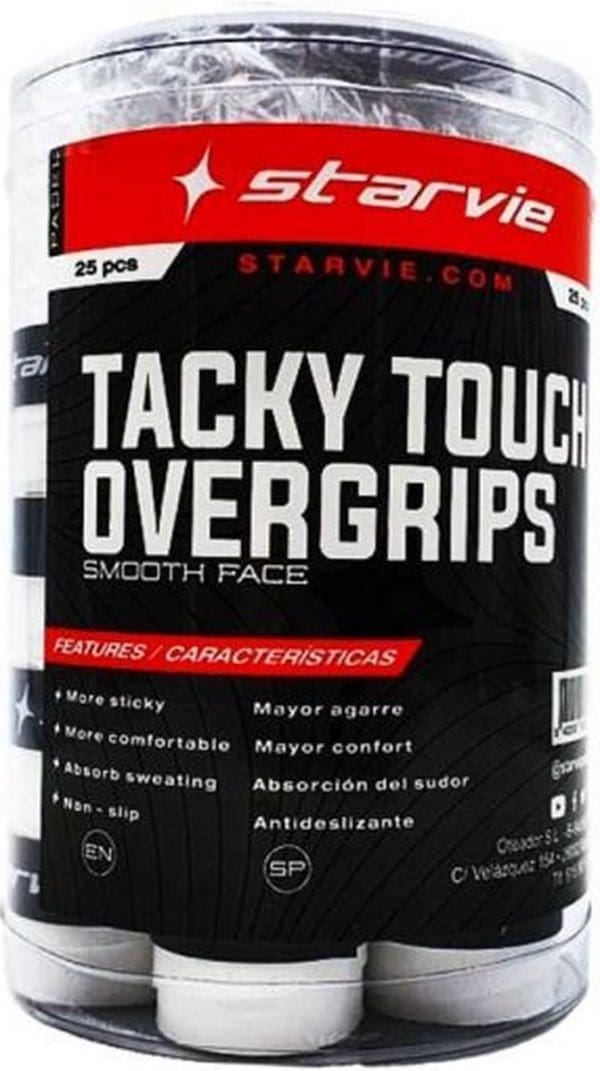 Starvie Overgrips Padel Tacky Touch Box 25 - wit