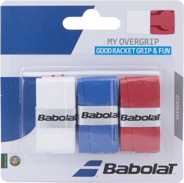 Babolat Tennis - Padel overgrip My Grip 3-Pack wit/blauw/rood