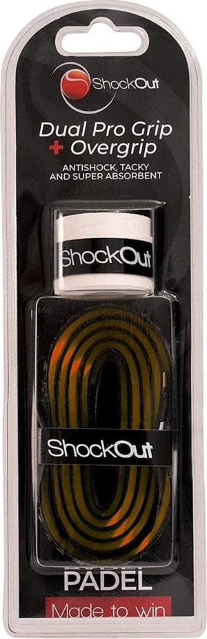 ShockOut Dual Pro Grip + Overgrip Padel | Zwart/Oranje