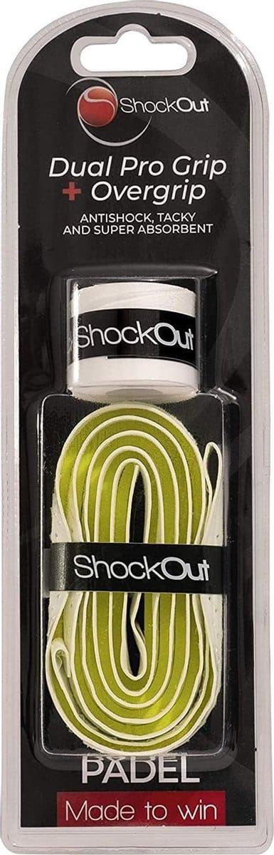 ShockOut Dual Pro Grip + Overgrip Padel | Wit/Geel