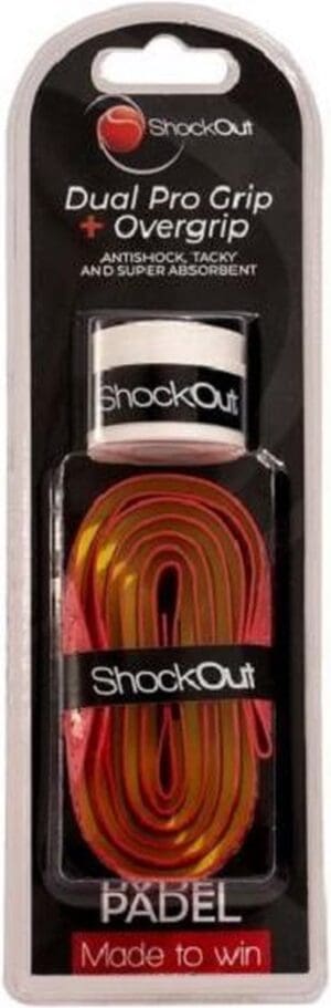 Shockout DUAL Pro Grip + Overgrip Padel |Rood / geel