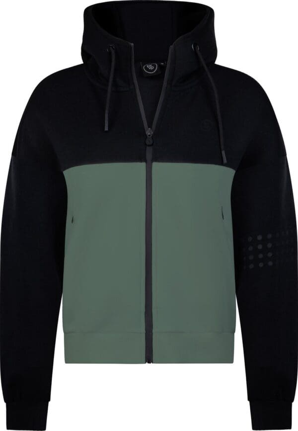 BY VP - Padel zip jacket - Dames - Zwart/Groen - Maat XL
