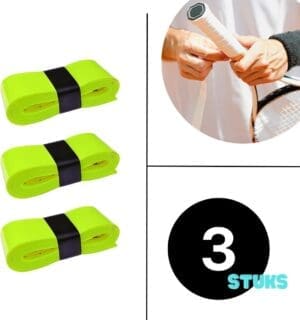 Neon Gele Overgrip Set - 3 stuks - Padel/Tennis/Badminton/squash - Griptape - Antislip - Racketaccesoires