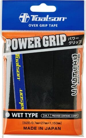 Toalson Power Overgrip Zwart - Tennis Padel - 3 Stuks