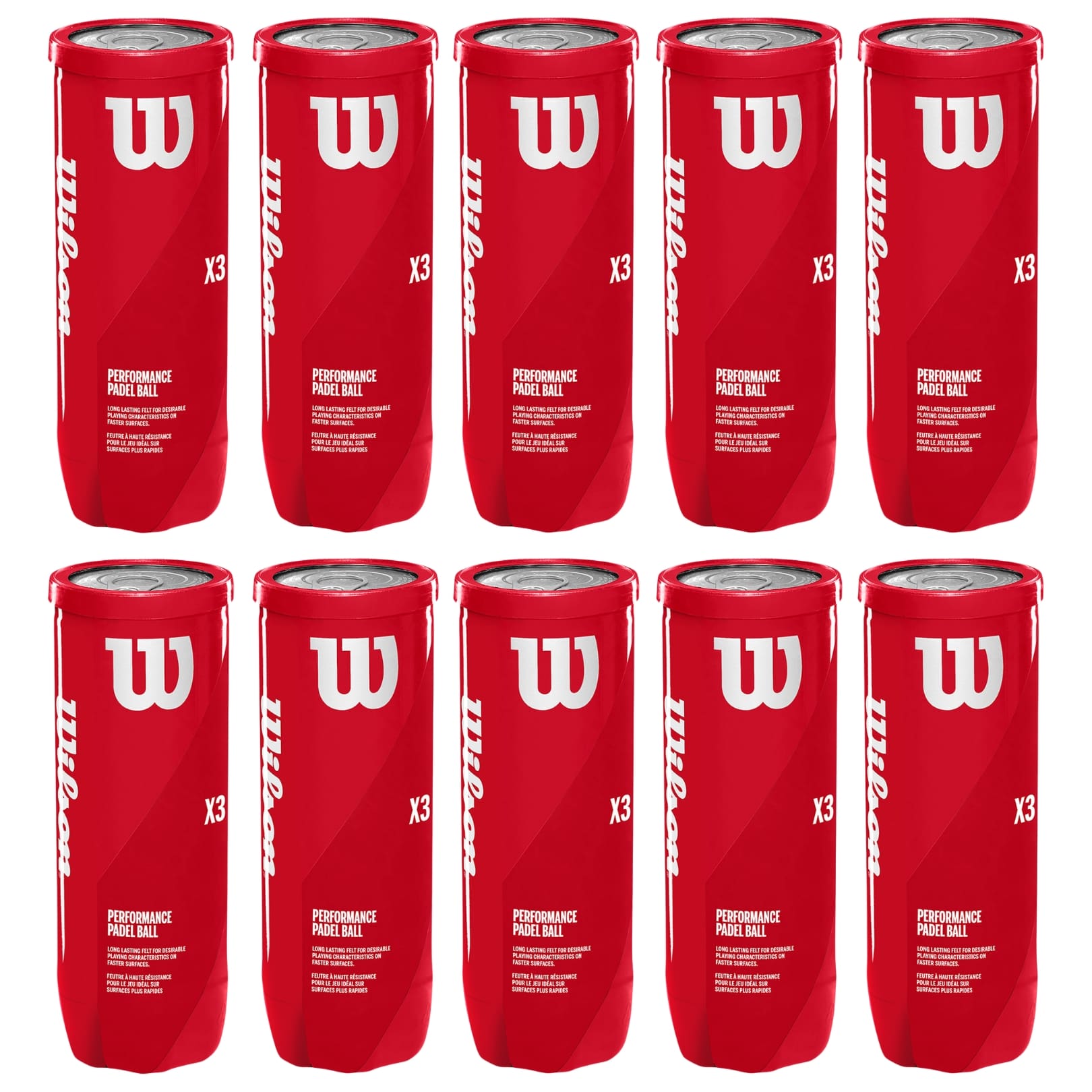 10x Wilson Padel X3 | 10x buizen Wilson padelballen